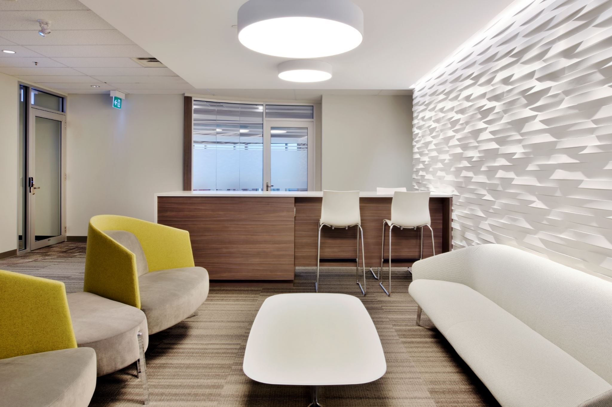 Lounge lighting at Kinaxis IT, Kanata