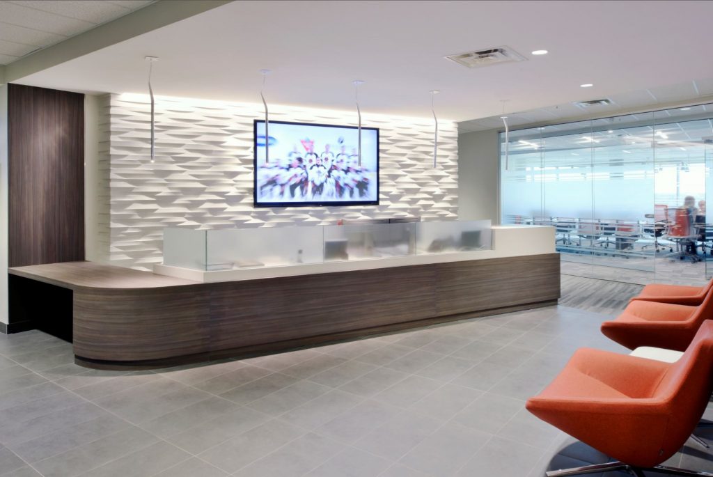 Reception lighting at Kinaxis IT, Kanata