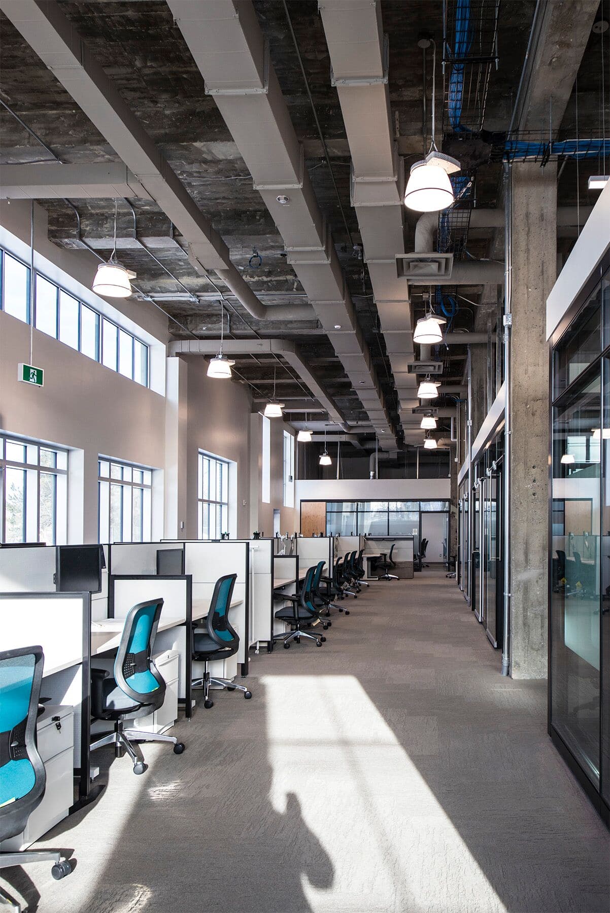 Open office lighting at Bayview Yards, Ottawa