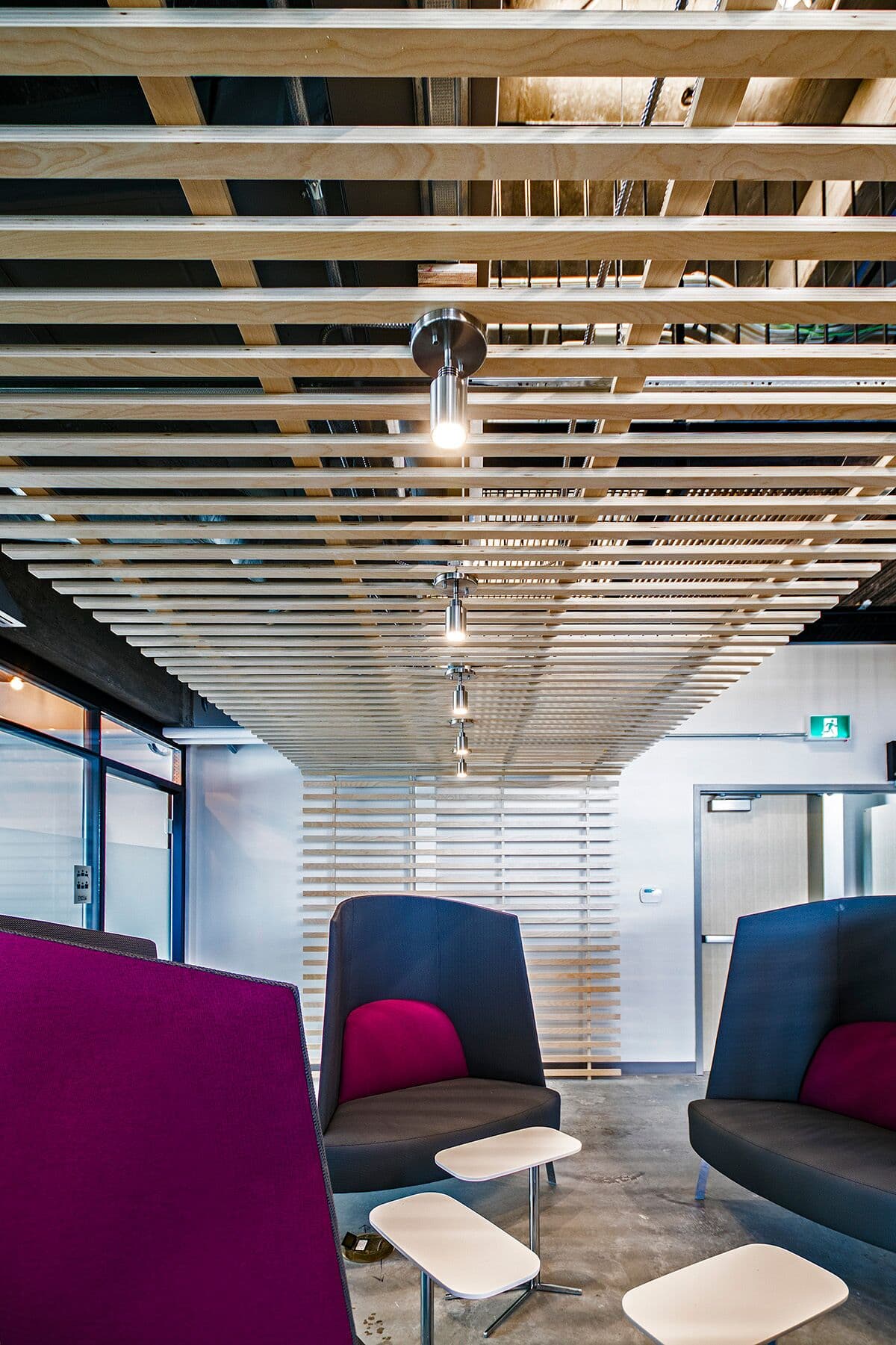 Breakout nook lighting at Bayview Yards, Ottawa
