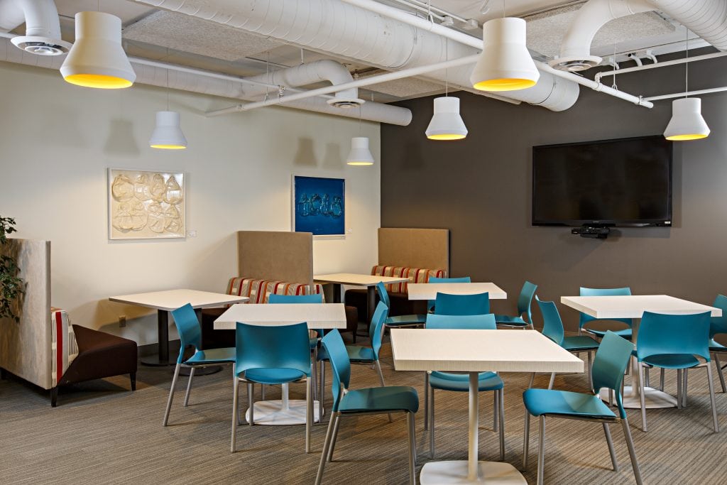 Café dining lighting at Payments Canada, Ottawa