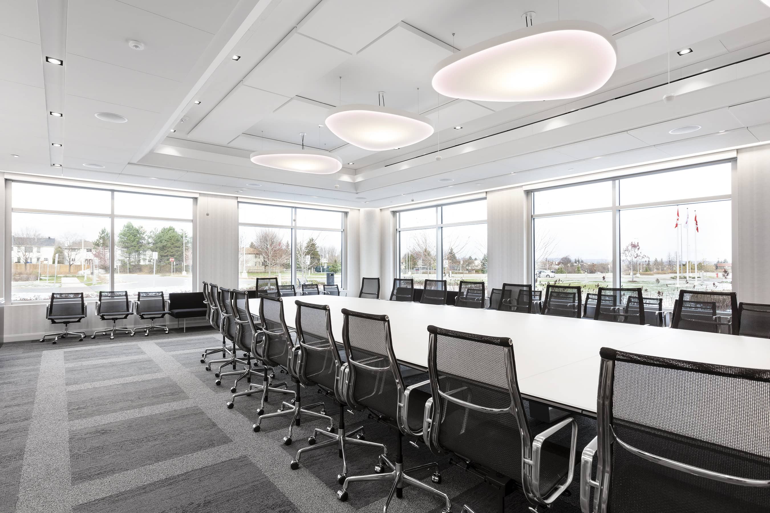 Boardroom lighting near the windows at Ciena, Kanata