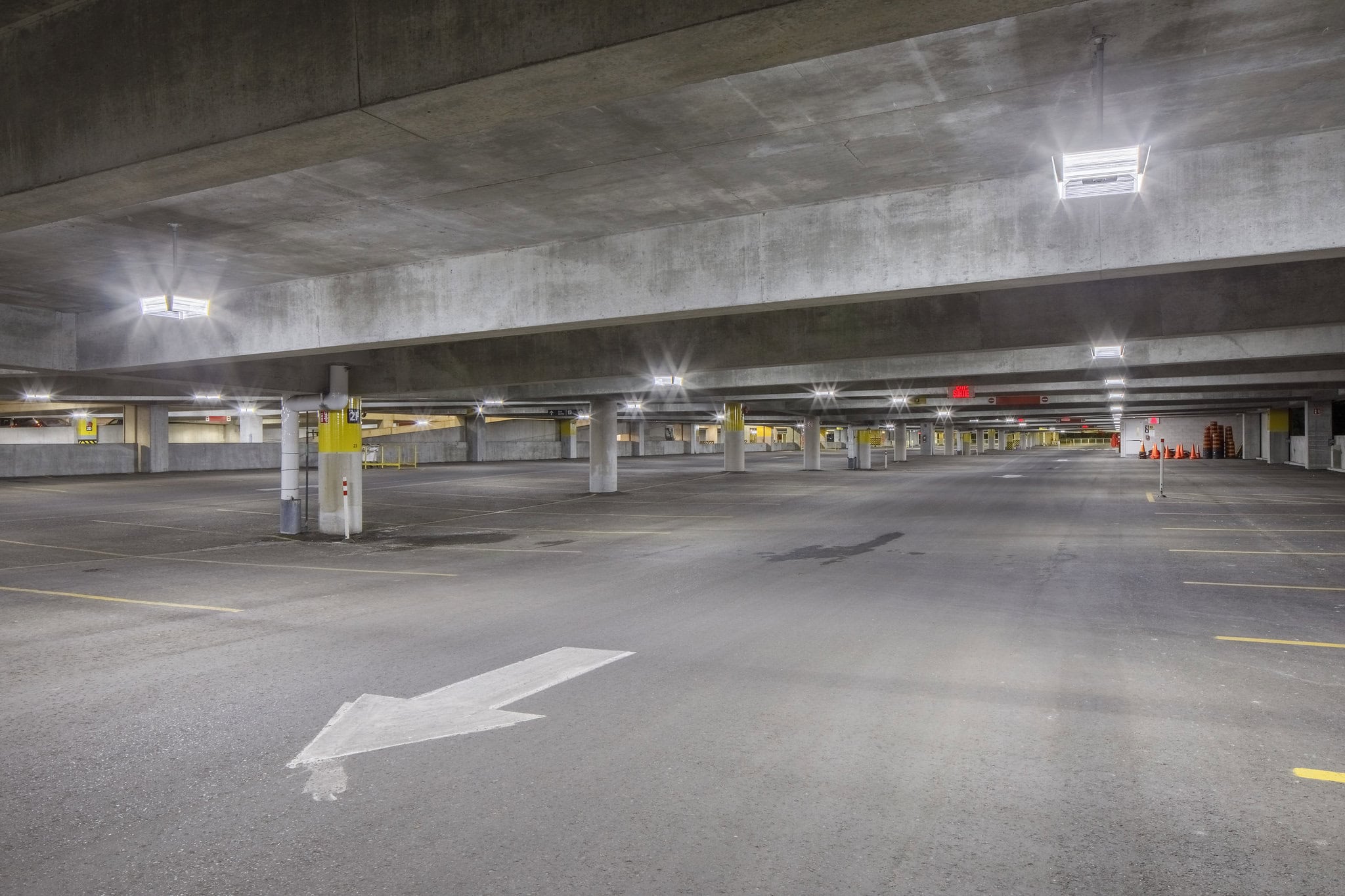 Parking garage lighting at Ottawa Airport Parkade, Ottawa