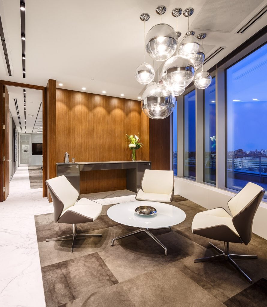 Reception lighting at Brookfield Renewable, Gatineau