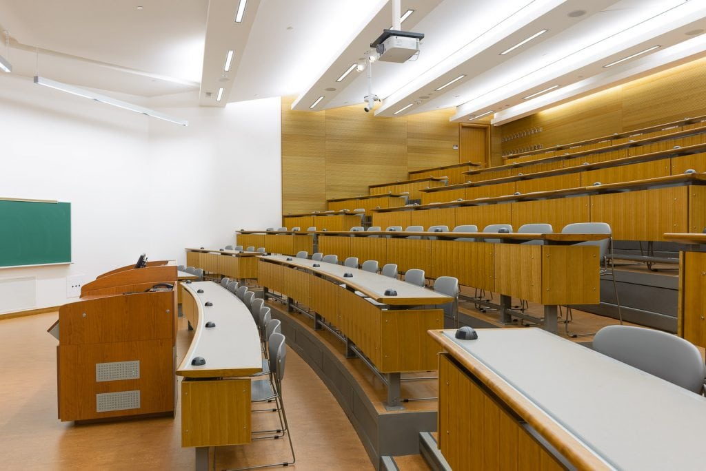 Lecture hall lighting at University of Ottawa Faculty of Social Sciences, Ottawa