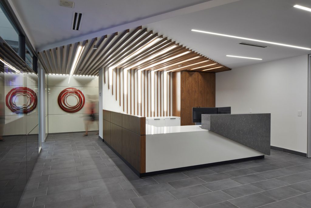 Reception desk lighting at Canadian Foundation for Innovation, Ottawa
