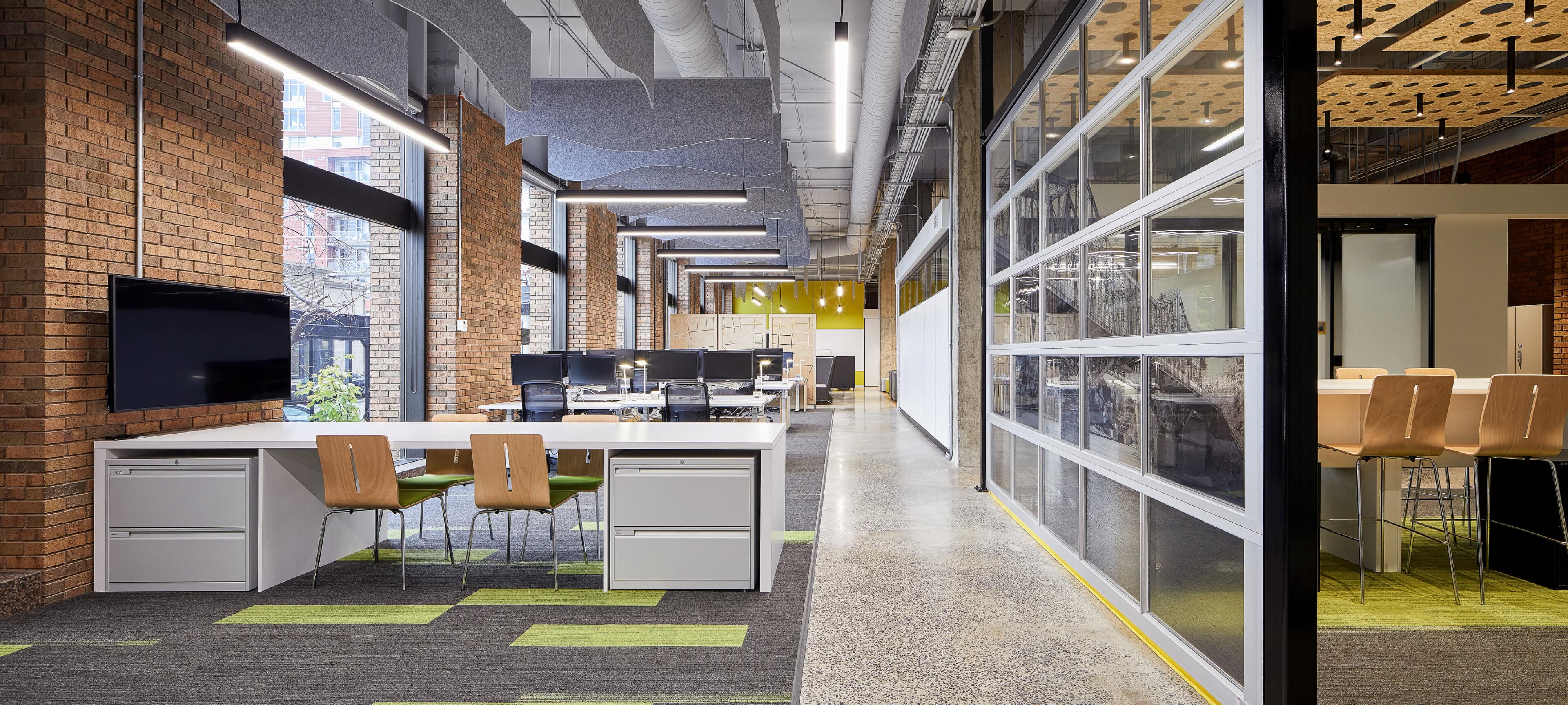 Open office corridor lighting at GCworkplace, Gatineau