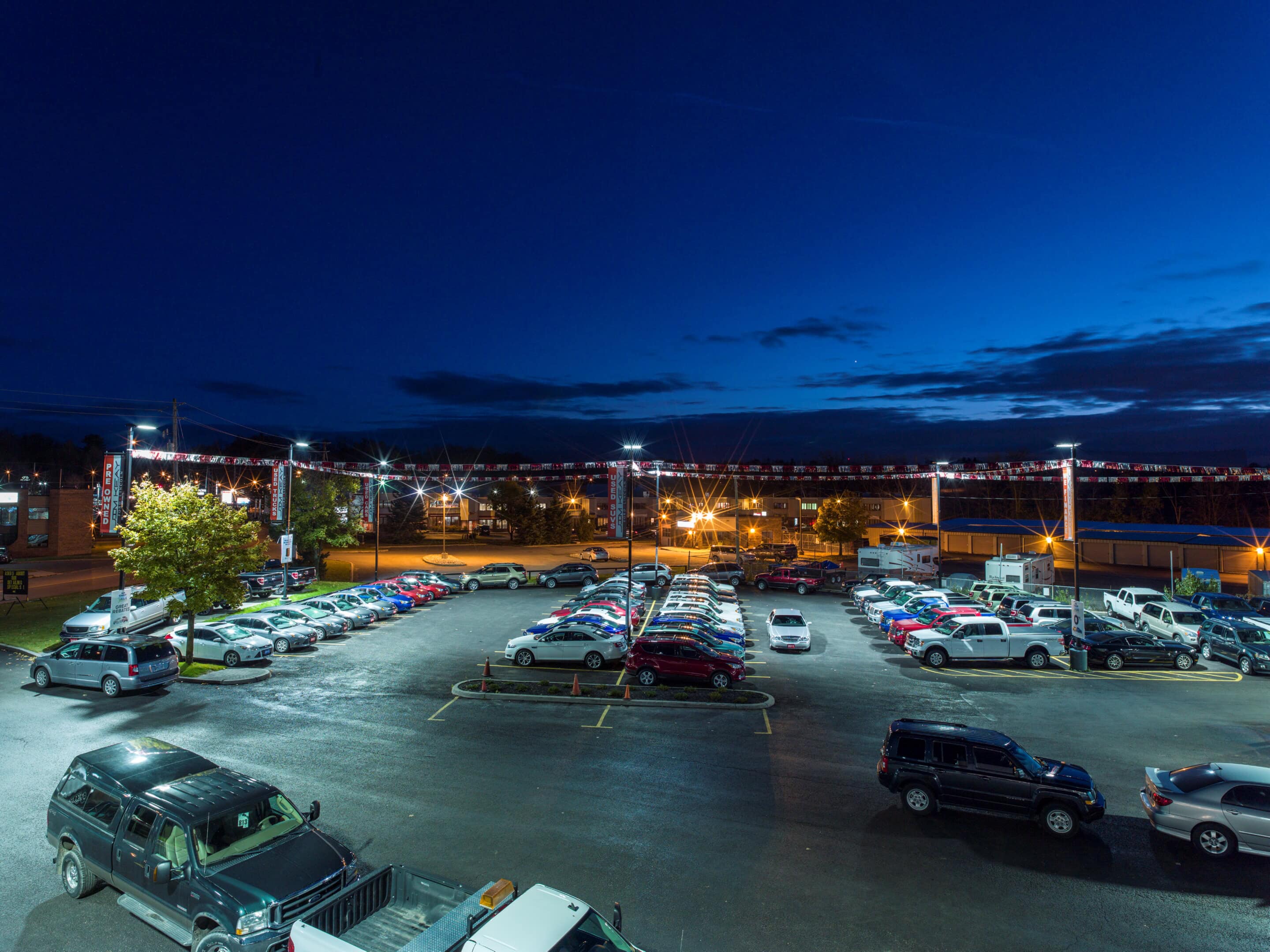 Parking lot lighting at Jim Keay Ford Lincoln, Ottawa