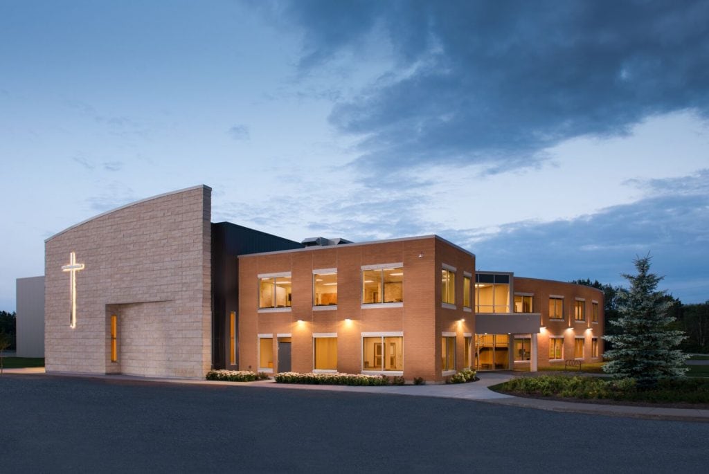 Exterior lighting at Metropolitan Bible Church, Nepean