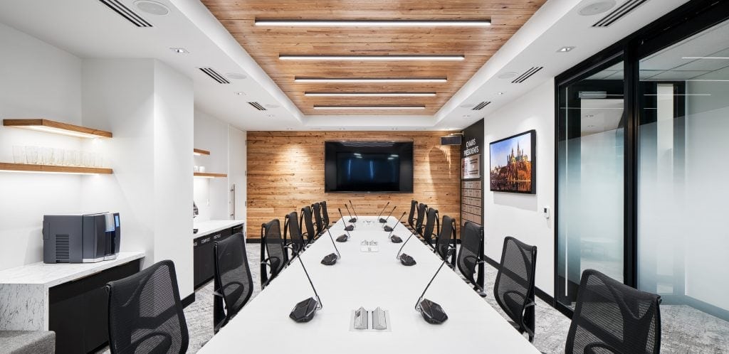 Boardroom lighting at Chicken Farmers of Canada, Ottawa