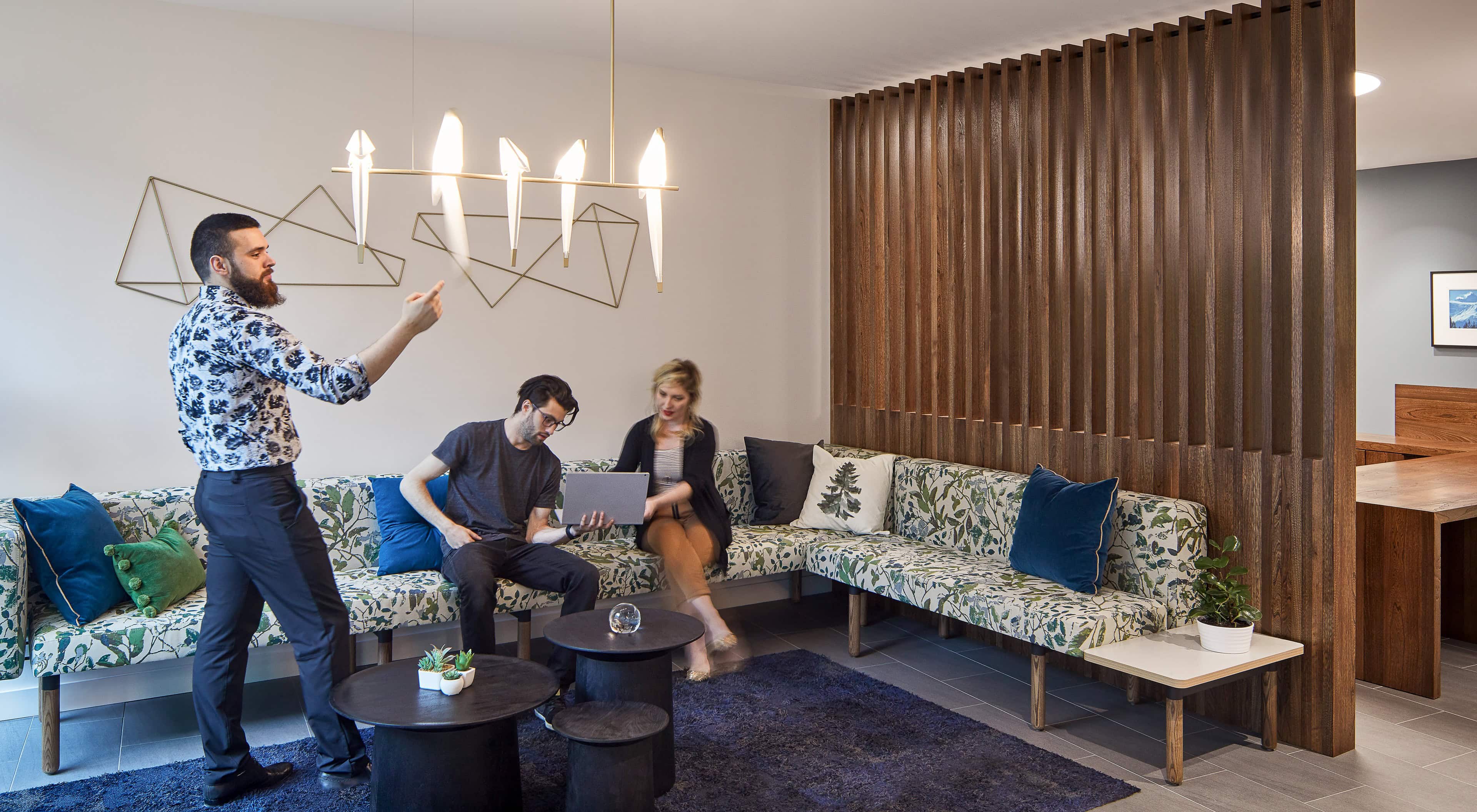 Reception lounge lighting at Fortune 500 Technology Company, Ottawa
