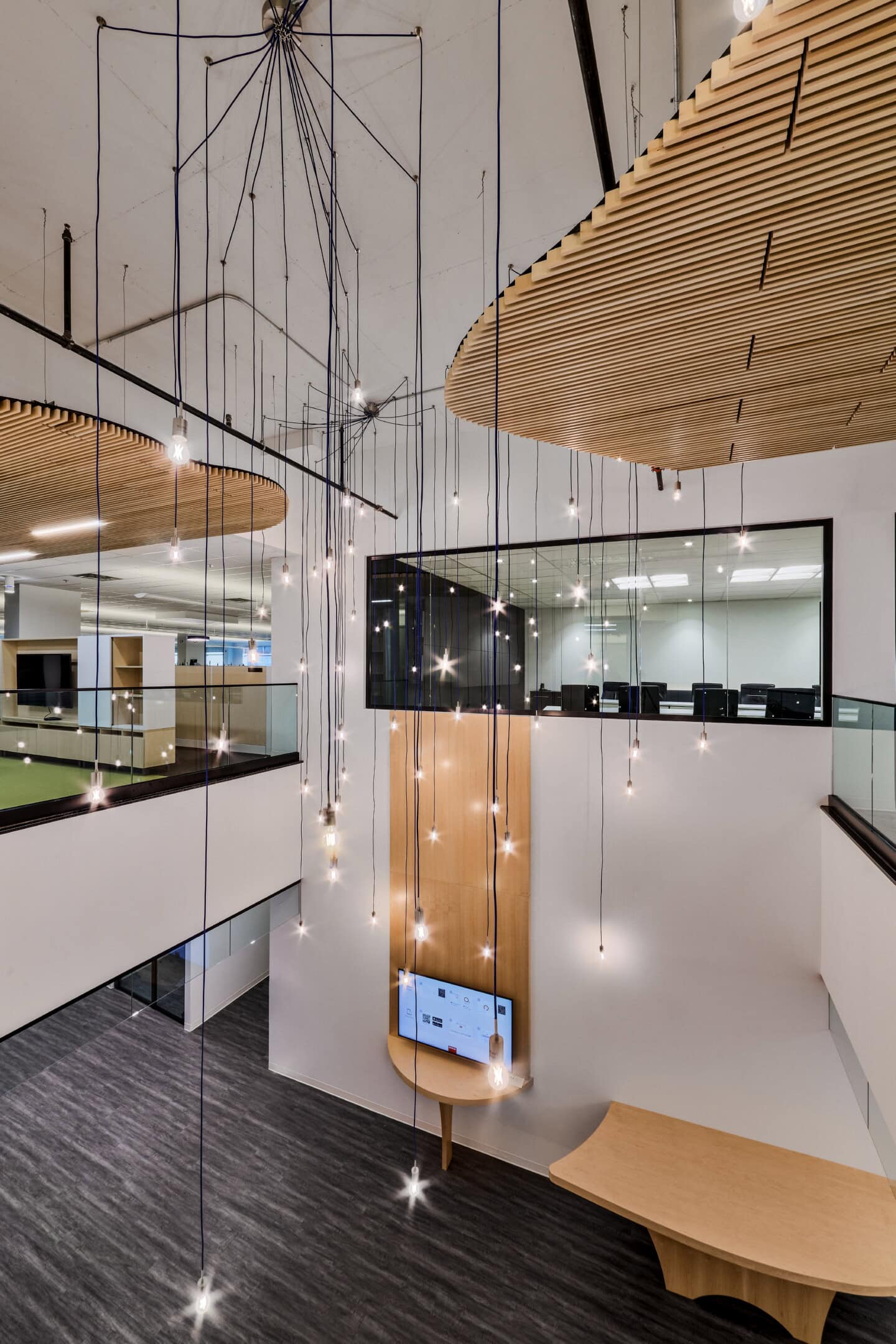 Atrium lighting at Mitel, Kanata
