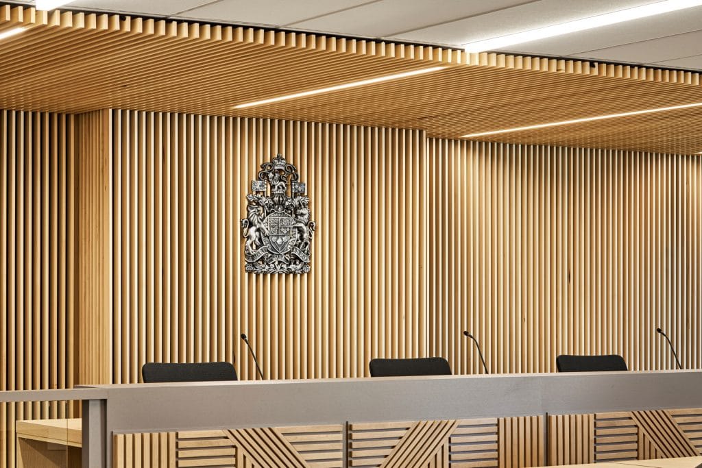 Hearing room cove lighting at Patented Medicine Prices Review Board, Ottawa