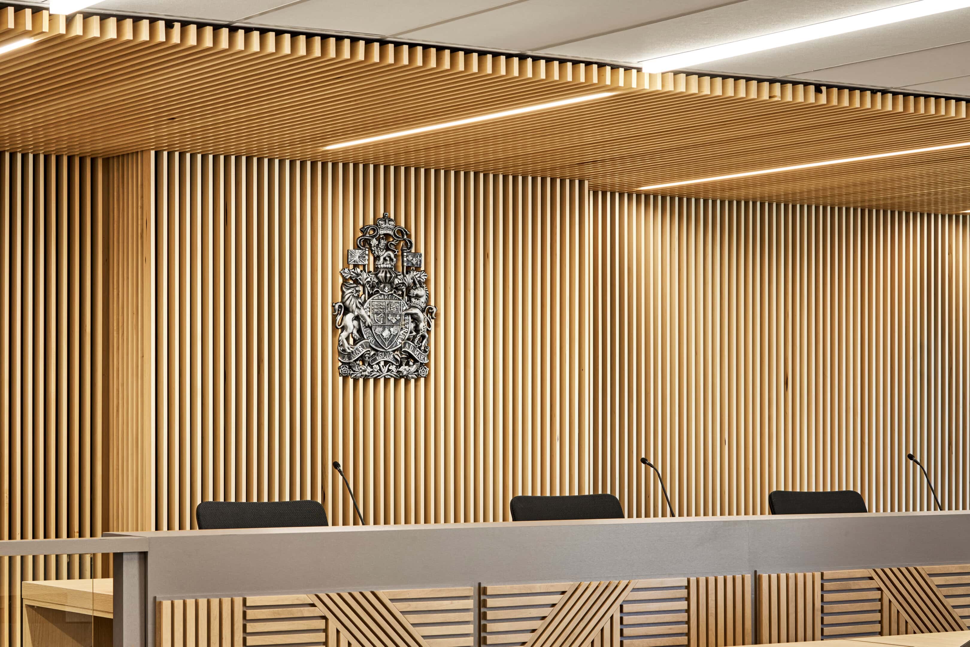 Hearing room cove lighting at Patented Medicine Prices Review Board, Ottawa