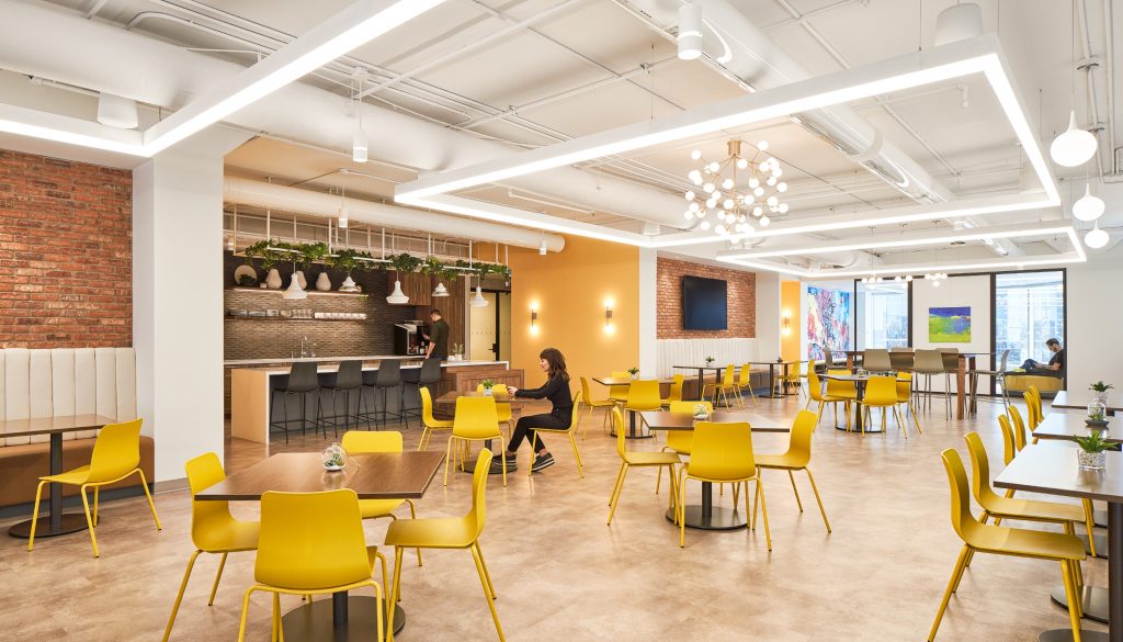 Café lighting at National Association Headquarters, Ottawa