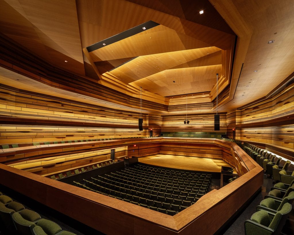 Concert hall lighting at Isabel Bader Centre for the Performing Arts, Kingston