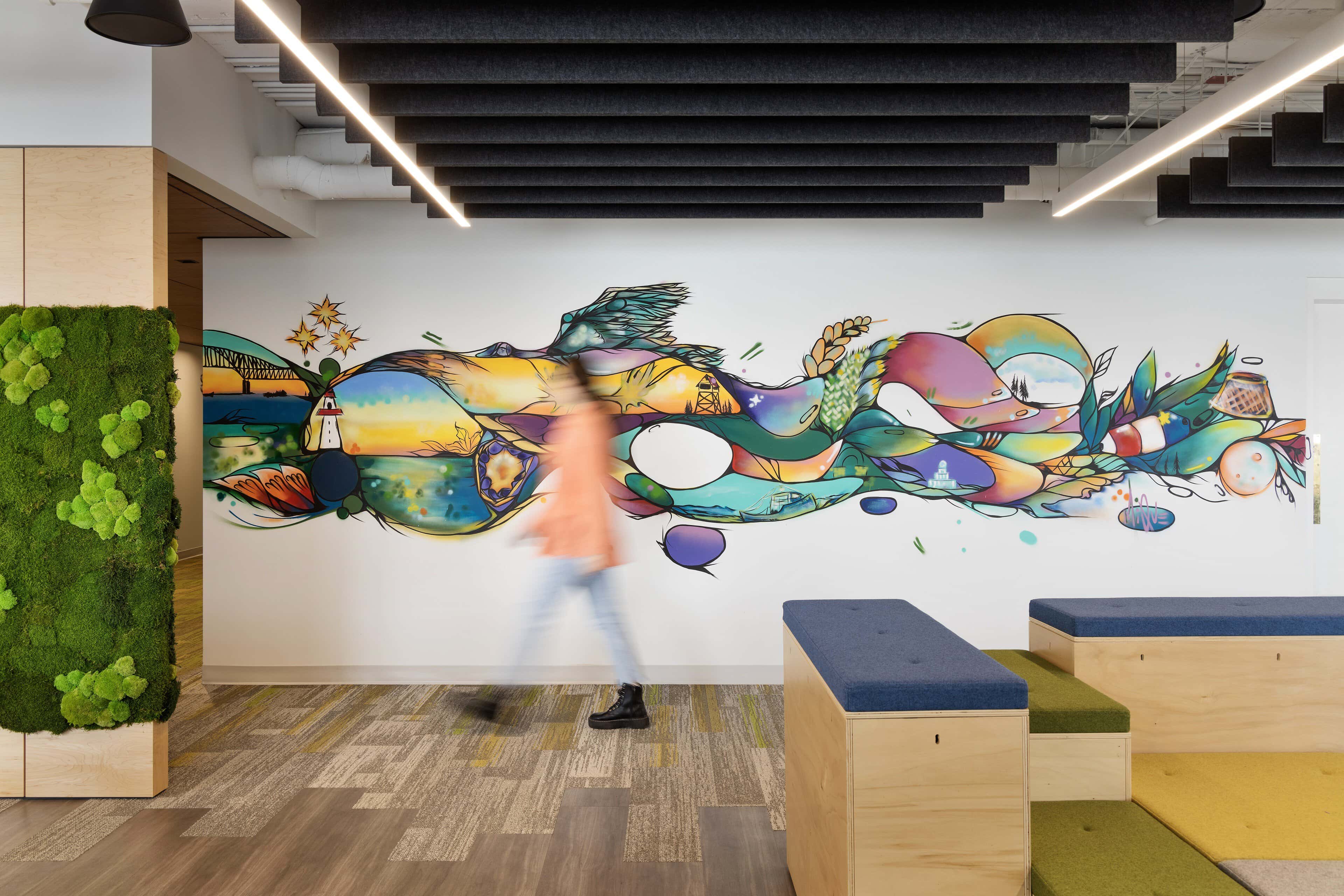 Mural lounge lighting at Federation of Canadian Municipalities (FCM), Ottawa