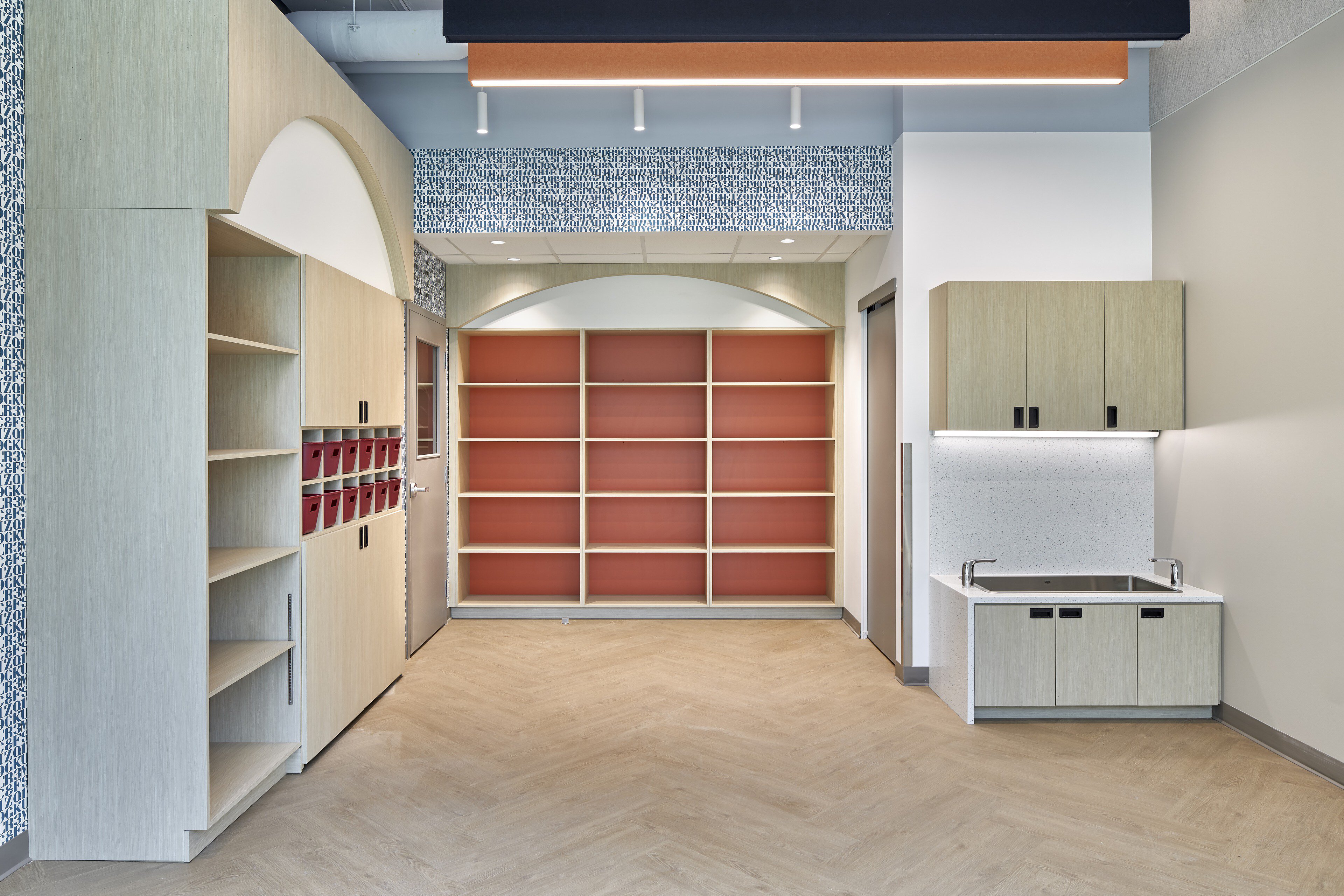 Kitchen storage lighting at Daycare Centre, Gatineau