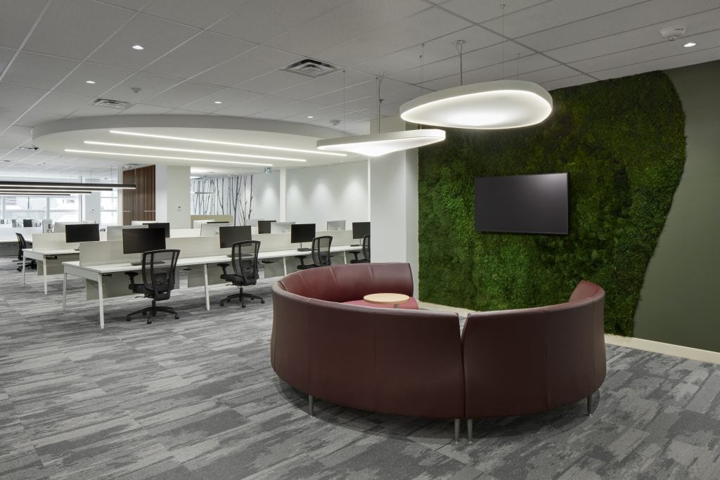 Open office lounge lighting at Canadian Federal Government Office, Ottawa