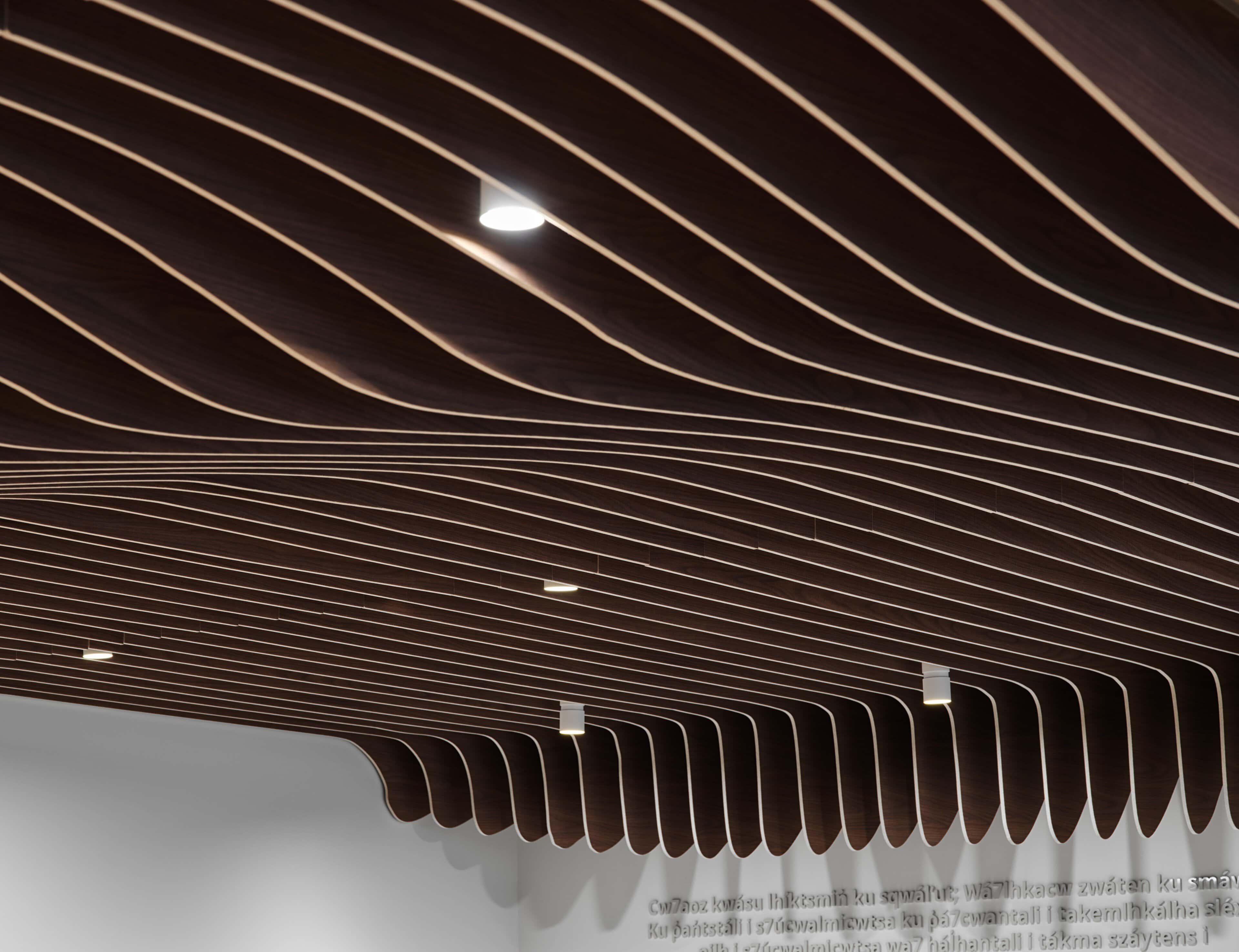Corridor ceiling lighting detail at Office of the Commissioner of Indigenous Languages (OCIL), Ottawa