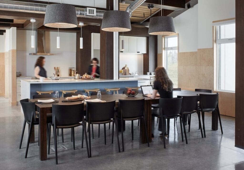 Kitchen and dining lighting at Dave Smith Youth Treatment Centre, Ottawa