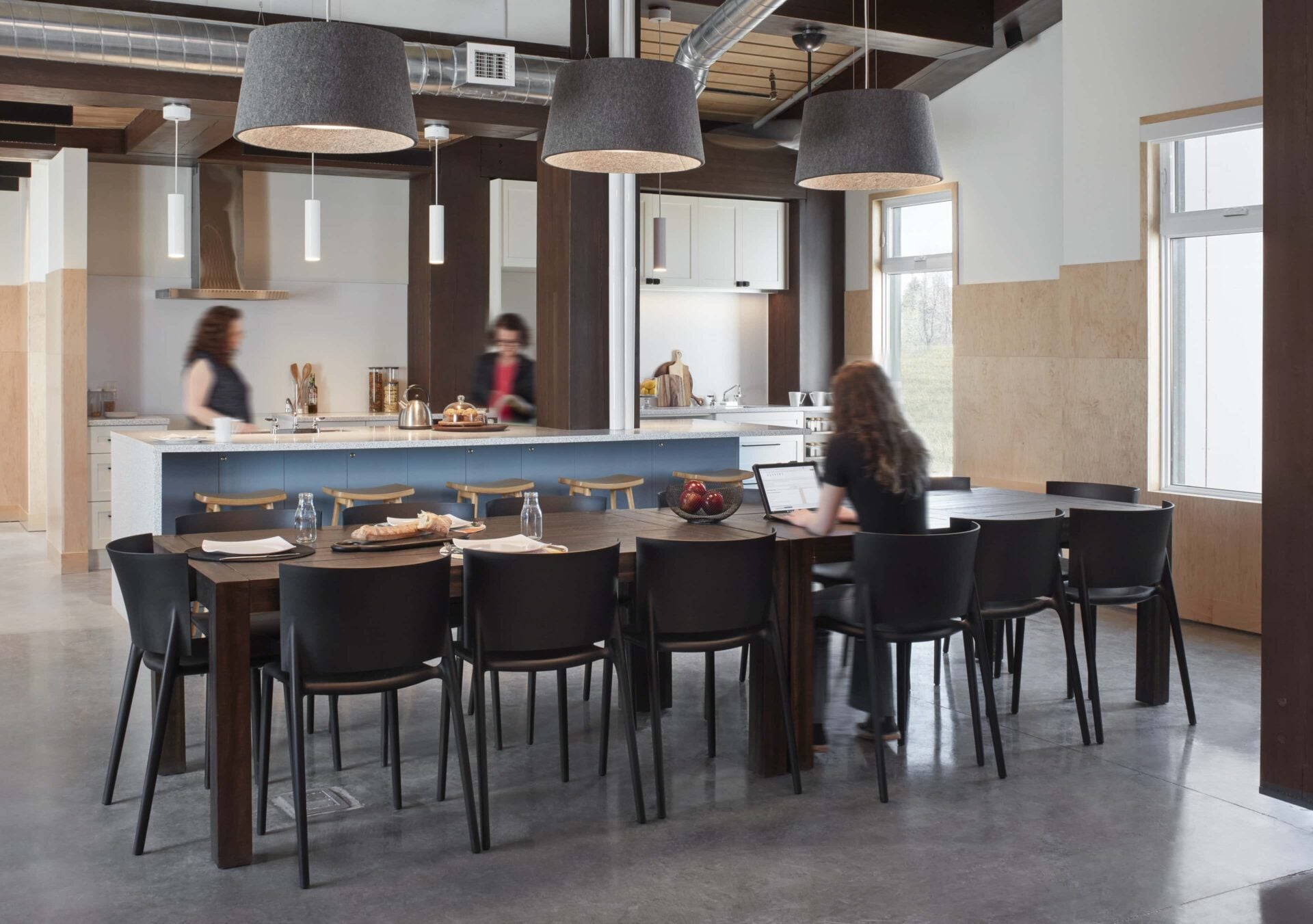 Kitchen and dining lighting at Dave Smith Youth Treatment Centre, Ottawa